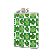 SlipperyJoe's green four-leaf clovers Saint Patric フラスク (左)