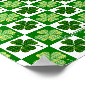 SlipperyJoe's green four-leaf clovers Saint Patric ポスター (角)