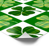 SlipperyJoe's green four-leaf clovers Saint Patric ポスター (コーナー)
