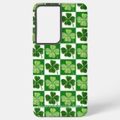 SlipperyJoe's green four-leaf clovers Saint Patric Samsung Galaxyケース (裏面)