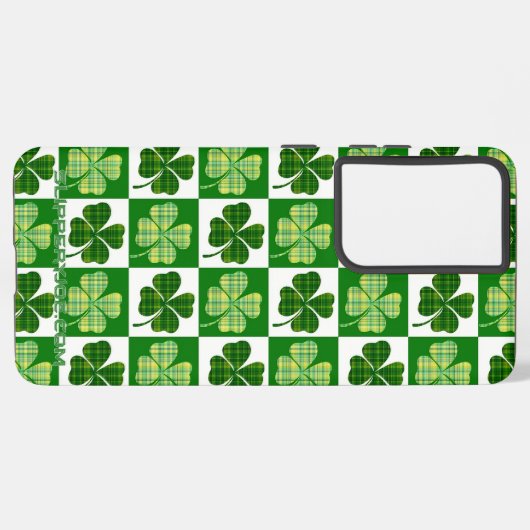 SlipperyJoe's green four-leaf clovers Saint Patric Samsung Galaxyケース (左側面)