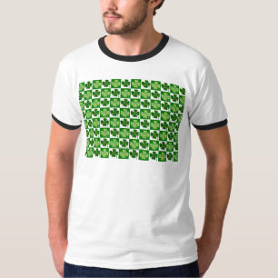 SlipperyJoe's green four-leaf clovers Saint Patric Tシャツ