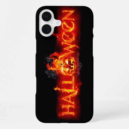 SlipperyJoe's Halloween massive fiery lettering ca iPhoneケース (裏面)