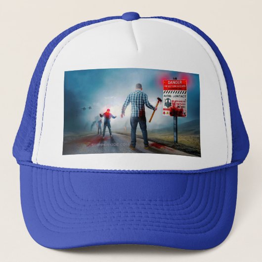 SlipperyJoe's happy Halloween glowing eyes zombies キャップ (正面)