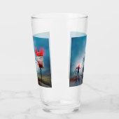 SlipperyJoe's happy Halloween glowing eyes zombies タンブラーグラス (左)