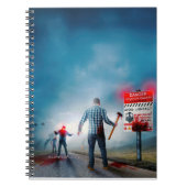 SlipperyJoe's happy Halloween glowing eyes zombies ノートブック (正面)