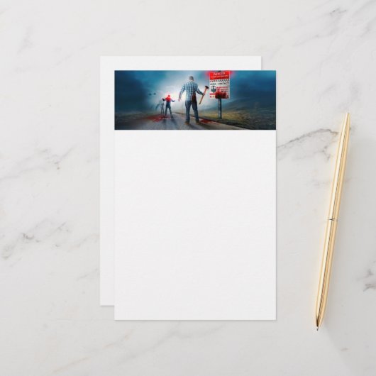 SlipperyJoe's happy Halloween glowing eyes zombies 便箋 (正面/裏面インサイチュ)