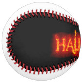 SlipperyJoe's Happy Halloween pumpkin glowing eyes ソフトボール (正面左)