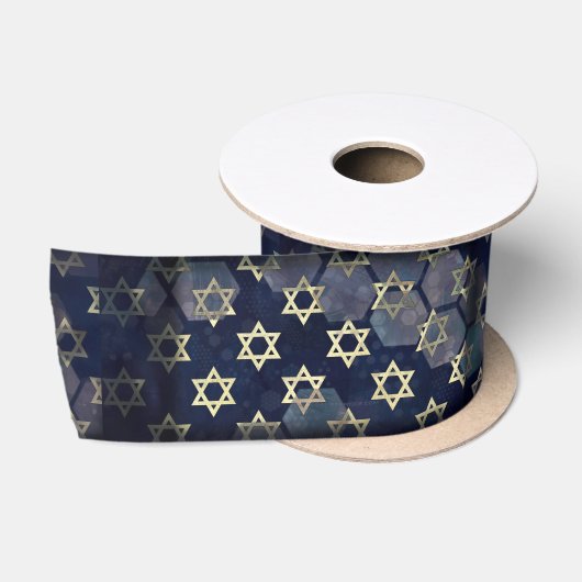 SlipperyJoe's Happy Hanukkahダビの複数の星 サテンリボン (リール)