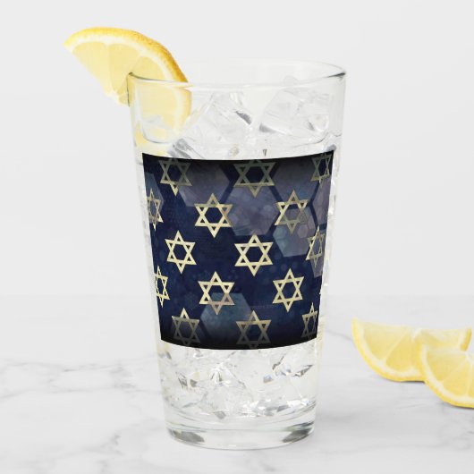 SlipperyJoe's Happy Hanukkahダビの複数の星 タンブラーグラス (アイス正面)