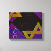 SlipperyJoe's Happy Hanukkah Star of David（ユダヤ教）メノ キャンバスプリント (正面)