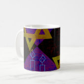 SlipperyJoe's Happy Hanukkah Star of David(ユダヤ教)メノ コーヒーマグカップ (正面左)