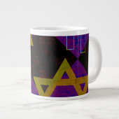 SlipperyJoe's Happy Hanukkah Star of David（ユダヤ教）メノ ジャンボコーヒーマグカップ (正面右)