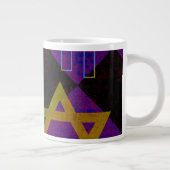 SlipperyJoe's Happy Hanukkah Star of David（ユダヤ教）メノ ジャンボコーヒーマグカップ (右)