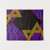 SlipperyJoe's Happy Hanukkah Star of David（ユダヤ教）メノ タペストリー (正面(横))