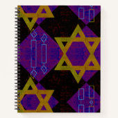 SlipperyJoe's Happy Hanukkah Star of David(ユダヤ教)メノ ノートブック (正面)
