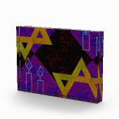 SlipperyJoe's Happy Hanukkah Star of David(ユダヤ教)メノ フォトブロック (右)