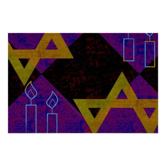 SlipperyJoe's Happy Hanukkah Star of David（ユダヤ教）メノ ポスター (正面)