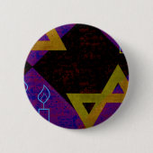 SlipperyJoe's Happy Hanukkah Star of David（ユダヤ教）メノ 缶バッジ (正面)