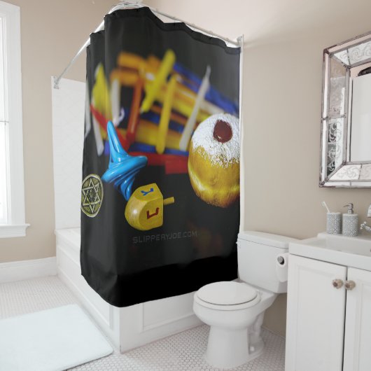 SlipperyJoe's Happy Hanukkah Star of David coin me シャワーカーテン (インサイチュ)