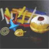 SlipperyJoe's Happy Hanukkah Star of David coin me シール (正面)