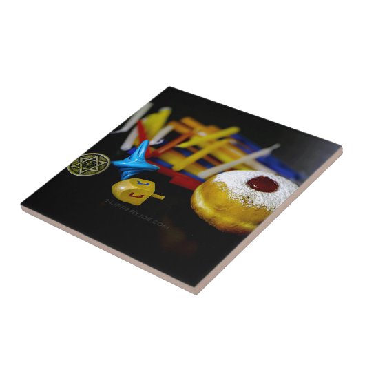 SlipperyJoe's Happy Hanukkah Star of David coin me タイル (側面)