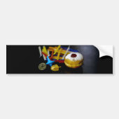 SlipperyJoe's Happy Hanukkah Star of David coin me バンパーステッカー (正面)