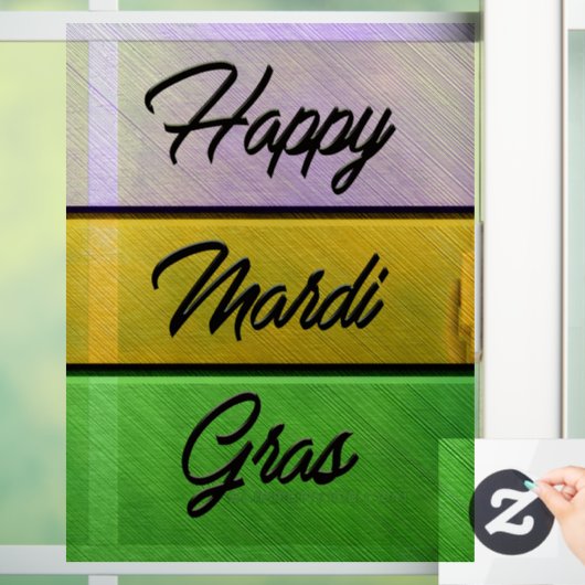 SlipperyJoe's Happy Mardi Gras purple金ゴールドgreen b ウィンドウサイン (ホーム)