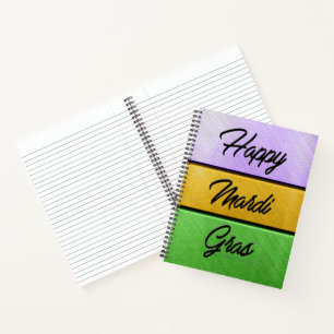 SlipperyJoe's Happy Mardi Gras purple金ゴールドgreen b ノートブック