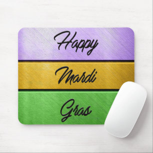 SlipperyJoe's Happy Mardi Gras purple金ゴールドgreen b マウスパッド
