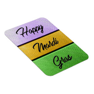 SlipperyJoe's Happy Mardi Gras purple金ゴールドgreen b マグネット
