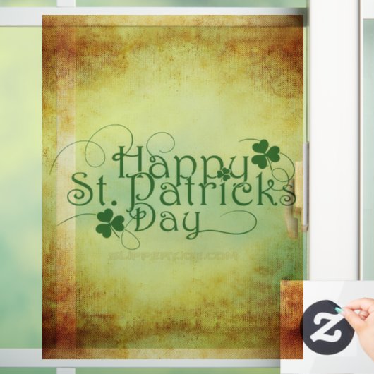 SlipperyJoe's Happy St. Patrick's Day holiday Iris ウィンドウサイン (ホーム)