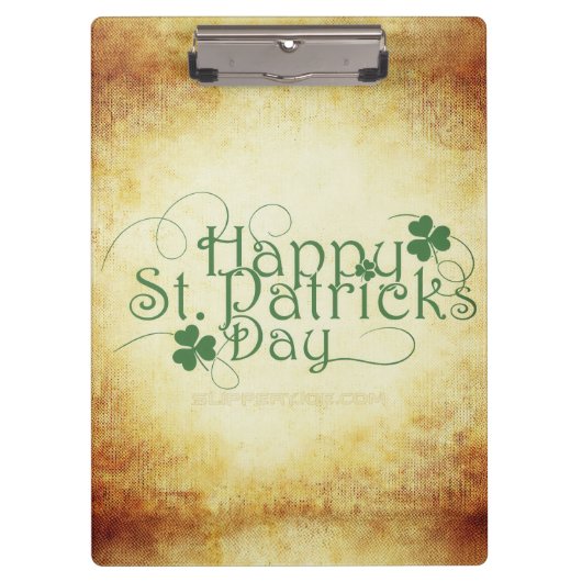 SlipperyJoe's Happy St. Patrick's Day holiday Iris クリップボード (正面)