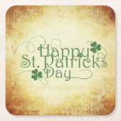 SlipperyJoe's Happy St. Patrick's Day holiday Iris スクエアペーパーコースター (正面)
