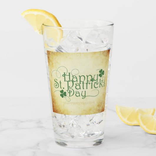 SlipperyJoe's Happy St. Patrick's Day holiday Iris タンブラーグラス (アイス正面)