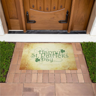 SlipperyJoe's Happy St. Patrick's Day holiday Iris ドアマット