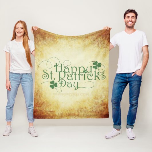 SlipperyJoe's Happy St. Patrick's Day holiday Iris フリースブランケット (インサイチュ)