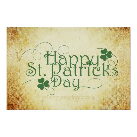 SlipperyJoe's Happy St. Patrick's Day holiday Iris ポスター (正面)