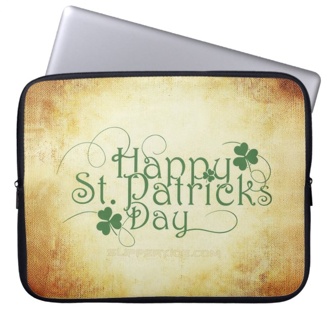 SlipperyJoe's Happy St. Patrick's Day holiday Iris ラップトップスリーブ (正面)