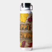 SlipperyJoe's Happy Thanksgivingカボチャ乾燥レア ウォーターボトル (背面)