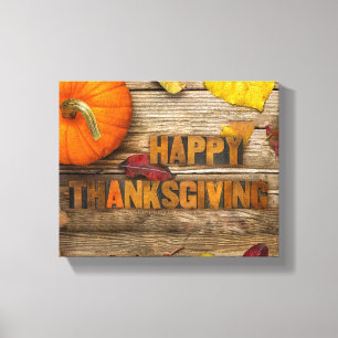 SlipperyJoe's Happy Thanksgivingカボチャ乾燥レア キャンバスプリント