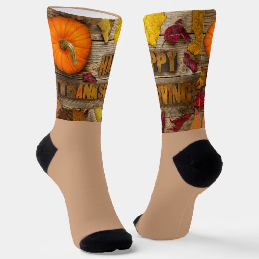 SlipperyJoe's Happy Thanksgivingカボチャ乾燥レア ソックス (傾斜あり)
