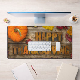 SlipperyJoe's Happy Thanksgivingカボチャ乾燥レア デスクマット