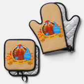 SlipperyJoe's Happy Turkey Day紅葉カート 鍋つかみ&鍋敷きセット (正面/裏面)