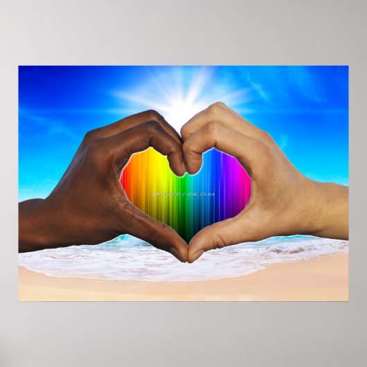 SlipperyJoe's Hearing手の異人種間の男性の手 ポスター (正面)