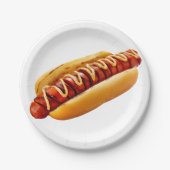 SlipperyJoe's Hotdog mustard sliced meat bun grill ペーパープレート (正面)