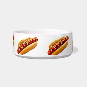 SlipperyJoe's Hotdog mustard sliced meat bun grill ボウル