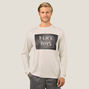 SlipperyJoe's I Like Boys の汚れた黒板の暗い質感 トライブレンドＴシャツ
