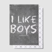 SlipperyJoe's I Like Boys の汚れた黒板の暗い質感 ベラム紙招待状 (オフセット (招待状))