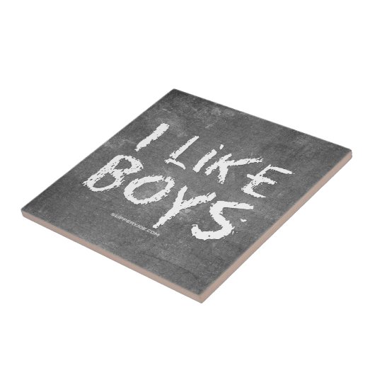 SlipperyJoe's I Like Boys 汚れた黒板の暗いテ タイル (側面)
